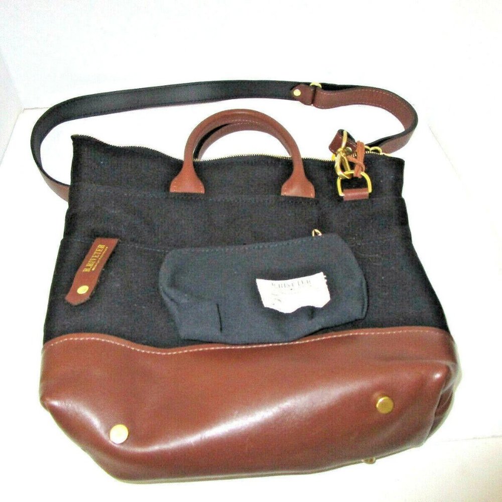 R. Riveter Black Cross Body Canvas & Leather Ameri